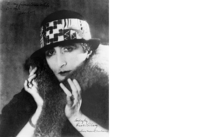 6/9-- Duchamp's female alter ego: Rrose Selavy ( in French, pronounced Eros c'est la vie.) 