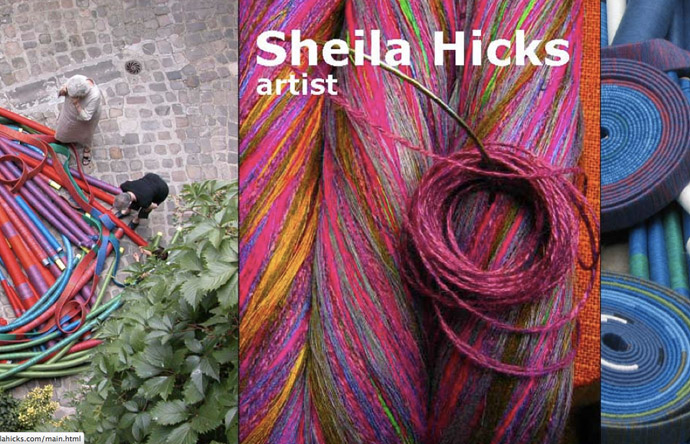 11/12- Sheila Hicks website shows works large and small, spanning five decades