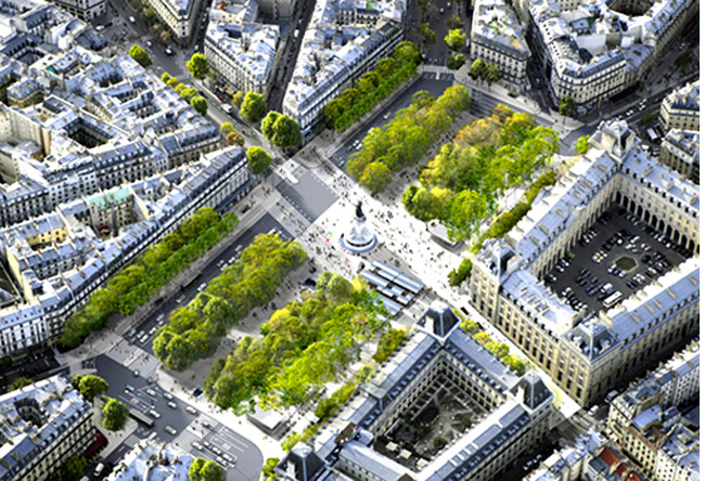 2/6 - The Place de la République can now make room for both cars and people