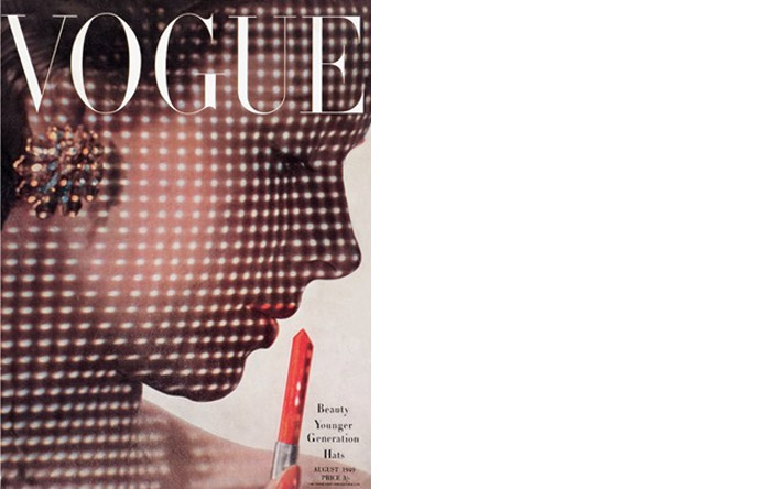 7/12 - This Vogue cover, August 1949, is reminiscent of the photography of Rodchenko