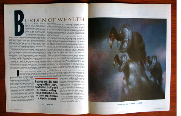 8/12 - Burden of Wealth, illustrated by Brad Holland, May 1986