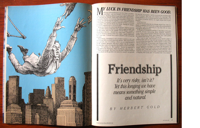 6/12 - An essay by Herbert Gold, illustrated by Bruce McGillivray, SF magazine October 1982