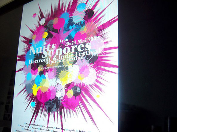 7/12 - Poster for the 2009 Nuits Sonores concert in Lyon (Béjean-Ledoux)